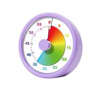 Visual Timer for Kids, 60-Minute Countdown for Classroom Office Kitchen, Silent Time Management Tool, for Rainbow Pattern(Purple)