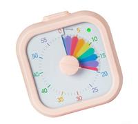 Visual Timer for Kids 60 Minute Countdown Rainbow Square Desktop Timer Quiet Operation Time Awareness Tool for Home School Office Use(Pink)