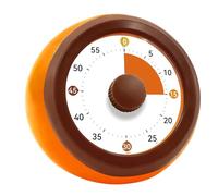 Visual Timer for Kids, 60-Minute Silent Countdown Clock, Kitchen Timer Desk Timers for Classroom Teacher Must Haves, Small Visual Timer Gift for Home School Cooking Pomodoro, Brown Orange