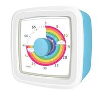 Visual Timer for Kids, 60-Minute Silent Countdown Timer with Rainbow Design, Cube Time Management Tool Timers for Classroom Cooking Homework ADHD, No Loud Ticking Kids Visual Timer,White Blue