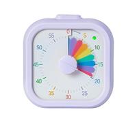 Visual Timer for Kids 60 Minute Visual Countdown for Classroom Home Kids Time Management Tools Classroom Teaching Timer Rainbow Pattern(Purple-rainbow)