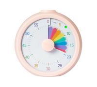 Visual Timer for Kids 60 Minute Visual Countdown for Classroom Home Kids Time Management Tools Classroom Teaching Timer Rainbow Pattern(Pink-rainbow)