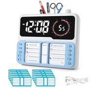 Visual Timer for Kids - Autism & ADHD Time Management Tool with Digital Alarm,Pomodoro Timer,Task Chart Planning Board - Silent Countdown Clock for Classroom,Home & Office - Includes Pen Holder