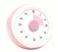 Visual Timer for Kids, Silent Countdown Clock Timers for Classroom Teacher Must Haves, 60-Minute Silent Visual Timer for Kitchen Desk Home, Small Timer Gift for Kids and Adults, White Pink