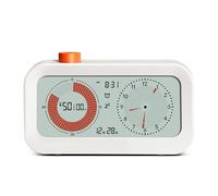 Visual Timer with Countdown & Countup, Alarm and Snooze for Classroom, Kitchen, Yoga, White, Portable, Battery Powered Design, Time Management Tool