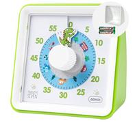 Visual Timer with Protective Case, 60-Minute Countdown Timer for Kids Autism ADHD Classroom Home Office with, Countdown Clock for Teaching Work Meeting Time Managemen with Green Dinosaur Pattern