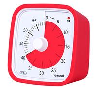 Visual Timer with Protective Case, Yunbaoit Upgraded 60-Minute Countdown Timer for Kids and Adults with Low Battery Remind, Silent Time Management Tool, No Ticking, Optional Alert (Red)