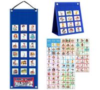 Visual Timetable, Children Visual Daily Routine Chart Home Visual Schedule Routine Now and Next Board Learning Aid Children Planner Chart with 96 PECS Cards to Support Transition for Autism, Adhd