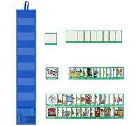 Visual Timetable for Kids, Daily Routine Chart for Visual Schedule, Chart Visual Now and Next Board Learning Aids Tool, Plan Cards to Support Communication/Routine/Transition, for Autism, Adhd (Blue)