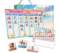 Visual Timetable for Kids, Magnetic Timetable, Daily + Weekly Schedule, Magnetic Daily Routine Chart with Activity Tiles, Today's Activities Daily Routine for Home School ADHD Aids