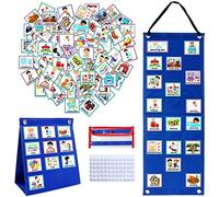 Visual Timetable for Kids, Uooker Visual Aids Children Visual Now and Next Board Learning Aids Tool with 70 Picture Cards, Daily Routine Chart to Support Communication for Autism, adhd, Preschool