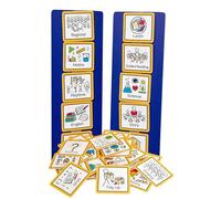 Visual Timetable for school - routine chart for use in the classroom at school with 40 pecs cards visual symbol cards to support communication, transition, speech and language, autism, adhd, 1:1