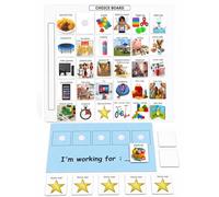 Visual Token Board System- Positive Behavior Reward Chart with Choice Board, 30 Reinforcer Cards & 5 Star Tokens for Home, School, ABA & Therapy and on the Go