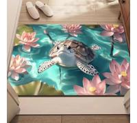 Visual Turtle Flannel Doormat - Non-Slip Absorbent Floor Mat For Entryway, Cave Abyss Optical Illusion 3D Carpet for Living Room & Bathroom - Durable Printed Door Mat Indoor, 100x120 cm, Color 4