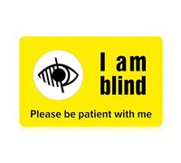 Visually Impaired - I`m Blind Awareness Medical Card, Visually impaired Card with Writable Panel and Patterned Lanyard, Visually impaired - I`m Blind Emergency Contact Card (I`m Blind)