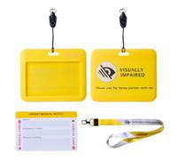 Visually Impaired Lanyard with Matching Visually Impaired Printed Card, with Medical Condition and Emergency Contact Id Wallet Card