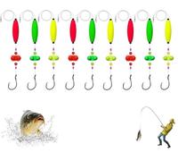 Visulong Catfish Fishing Set, 2025 New Takedown Float Rigs Kit with Circle Hooks, Peg Floats, Rattles & Beads, Heavy-Duty Rig Making for Big Catfish, Carp, River, Lake, Shore Fishing (9 Pcs,6/0)