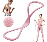 Visulong Resistance Bands, 15/25/35 lbs Figure 8 Exercise Bands with Handles for Women & Men, High Elastic Silicone Bands for Home, Yoga, Arm & Back Workout (Pink 15lbs)