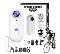 Visuscam - Mini 120 4k Camera for Recording, Visus Cam the Snap Cam Camera, Thesnap Mini Ca-m, Snap Camer-a - With 10 Complete Accessories, Wearable Sports 4k Handsfree Bodycam (White)