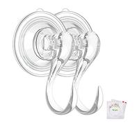 VIS'V HMSEC Suction Cup Hooks, Heavy Duty Wreath Hanger Recyclable Suction Holder Plastic Vacuum Holder for Shower Loofah, Kitchen Towel and Bathroom (6-Pack)