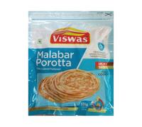 Viswas Malabar Porotta 330g Authentic Kerala Style Layered Flatbread Ready to Cook Frozen Paratha Soft, Flaky and Crispy Texture Pack of 1