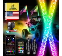 Viswiker 2PCS 4FT LED Whip Lights Chasing Color IP67 for UTV ATV