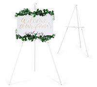 VISWIN 160cm Wooden Tripod Display Easel Stand for Wedding Sign, Poster, A-Frame Artist Easel Floor with Tray for Painting, Canvas, Foldable Easel - White