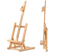 VISWIN 25" H Small H-Frame Tabletop Easel, Adjustable Beech Wood Art Table Top Easel for Painting, Holds Canvas up to 16", Portable Display Desk Easel Stand for Adults, Artists, Beginners - Natural