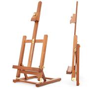 VISWIN 25" H Small H-Frame Tabletop Easel, Adjustable Beech Wood Art Table Top Easel for Painting, Holds Canvas up to 16", Portable Display Desk Easel Stand for Adults, Artists, Beginners - Walnut