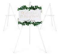 VISWIN 3 Pcs 160cm Wooden Tripod Display Easel Stand for Wedding Sign, Poster, A-Frame Artist Easel Floor with Tray for Painting, Canvas, Foldable Easel - White