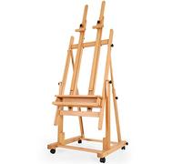 VISWIN Double Mast Heavy-Duty H-Frame Easel, Tilts Flat & Movable, Adjustable Beech Wood Large Easel Stand for Painting with Storage, Hold Canvas up to 83", Professional Art Easel for Adults, Artists