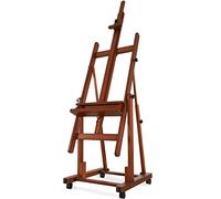 VISWIN Heavy-Duty H Frame Easel, Hold Canvas to 82", Tilts Flat, Adjustable Beech Wood Large Easel for Painting with Storage & 4 Wheels, Professional Floor Art Easel Stand for Adults, Artists - W