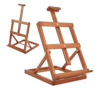 VISWIN Heavy-Duty H-Frame Tabletop Easel, Adjustable Beech Wood Table Top Easel for Painting Canvas, Hold Canvas up to 23”, Portable Art Desktop Easel Stand for Adults, Artists, Beginners - Walnut