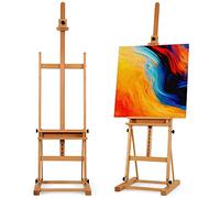 VISWIN Inclinable A-Frame Easel for Painting & Display, Adjustable 65"-89" H, Holds Canvas up to 49", Beech Wood Easel Stand with Storage Tray, Large Art Easel for Adults, Artists, Beginners - Natural