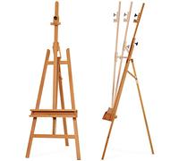 VISWIN Inclinable A-Frame Easel for Painting & Display, Adjustable 65"-89" H, Holds Canvas up to 49", Beech Wood Easel Stand with Storage Tray, Large Art Easel for Adults, Artists, Beginners - Natural