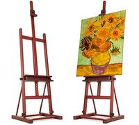 VISWIN Inclinable A-Frame Easel for Painting & Display, Adjustable 65"-89" H, Holds Canvas up to 49", Beech Wood Easel Stand with Storage Tray, Large Art Easel for Adults, Artists, Beginners - Walnut