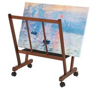 VISWIN Large Art Storage Rack with Casters - Wooden Drying & Display Rack for Canvas, Prints, Posters - Art Organizer for Shows, Studios & Galleries - Walnut