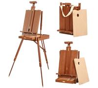 VISWIN Portable French Easel for Painting with Palette, Shoulder Strap & Storage, Adjustable Beech Wood Travel Art Easel Stand, Plein-Air Sketchebox Easel for Adults, Artists, Table Top & Floor Use