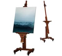 VISWIN Studio Heavy-Duty Easel, Tilts Flat & Movable, Adjustable Solid Beech Wood Large Easel Stand for Painting, TV & Display, Holds Canvas Up to 71", Floor Art Easel for Adults, Artists
