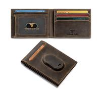 VISWORLD Men's Wallet Compatible with Samsung Galaxy SmartTag 2, Bifold Full-Grain Leather Wallet Compatible with Samsung smart Tag 2, Slim Smart Wallet with Tracker, Rfid Blocking, 11 Card Slots