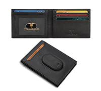 VISWORLD Men's Wallet Compatible with Samsung Galaxy SmartTag 2, Bifold Full-Grain Leather Wallet Compatible with Samsung Smart Tag 2, Slim Smart Wallet with Tracker, RFID Blocking, 11 Card Slots