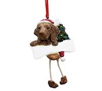 Viszla Ornament with Unique "Dangling Legs" Hand Painted and Easily Personalized Christmas Ornament