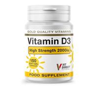 Vit Direct Vitamin D3 Soft Gel Capsules, 150 Count, 2000iu | High Strength, Daily Supplement, Supports Overall Health, Improves Mood, Easy to Take