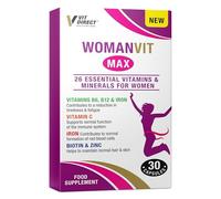Vit Direct - Woman VIT Max Capsules - 30 Capsules - with Vitamin C, Iron, Biotin, Zinc, Vitamin B6 & B12 - Contains 26 Vitamins & Minerals - Womens Multivitamins - Complete Nutritional Support