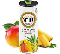 VIT HIT Sparkling - 12 x Mango & Pineapple + Rooibos Tea Prime Fizzy Drink | Vegan, Low Sugar, Low Calories, Vitamin Drink | 100% RDA of 8 Vitamins (330ml x12Cans)