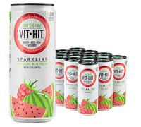 VIT HIT Sparkling - 12 x Raspberry & Watermelon + Ceylon Tea Prime Fizzy Drink | Vegan, Low Sugar, Low Calories, Vitamin Drink | 100% RDA of 8 Vitamins (330ml x 12 Cans)
