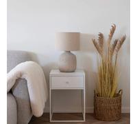 Vita 1 Drawer Side Table - White Melamine