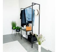 Vita Black Melamine Open Wardrobe
