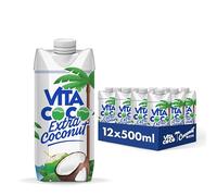 Vita Coco Extra Coconut Water 500 ml x 12, Pressed Coconut Water, Packed With Electrolytes, Gluten Free, Full Of Vitamin C, Low-Calorie Electrolyte Drink, Thirst Quenching Refreshment