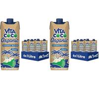 Vita Coco Organic Coconut Water 6x1L, Packed With Electrolytes, High in Vitamin C and Potassium, No Fat, Low in Calories, Non-GMO, Gluten-Free, Vegan (Pack of 2)